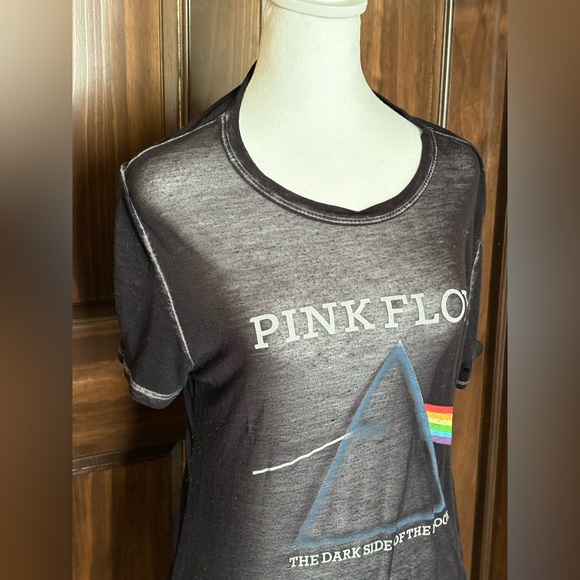 Pink Floyd Black Cotton Blend Sheer Short Sleeve Shirt Size XL - Picture 3 of 5